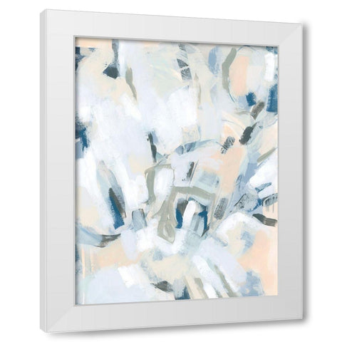 Blue Notes II White Modern Wood Framed Art Print by Vess, June Erica