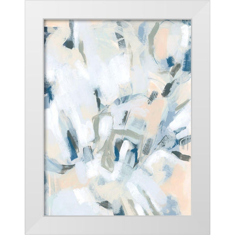 Blue Notes II White Modern Wood Framed Art Print by Vess, June Erica