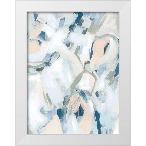 Blue Notes IV White Modern Wood Framed Art Print by Vess, June Erica