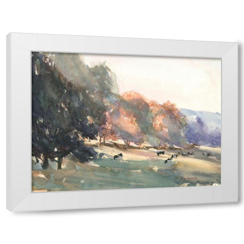 Sunlit Pasture II White Modern Wood Framed Art Print by Calcasola, Stephen
