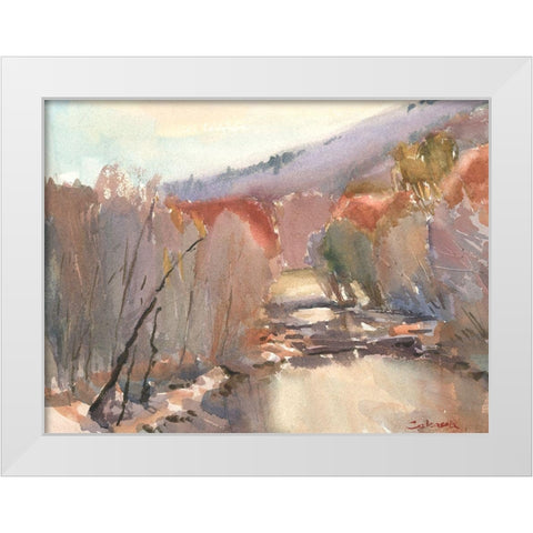 Westfield River White Modern Wood Framed Art Print by Calcasola, Stephen