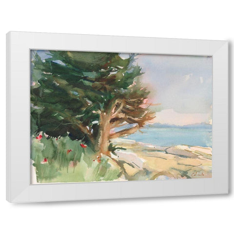 Boothbay Harbor Maine White Modern Wood Framed Art Print by Calcasola, Stephen