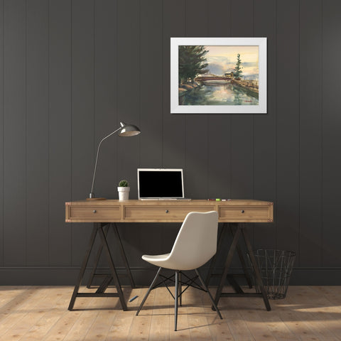 Mill Canal Springfield Massachusetts White Modern Wood Framed Art Print by Calcasola, Stephen