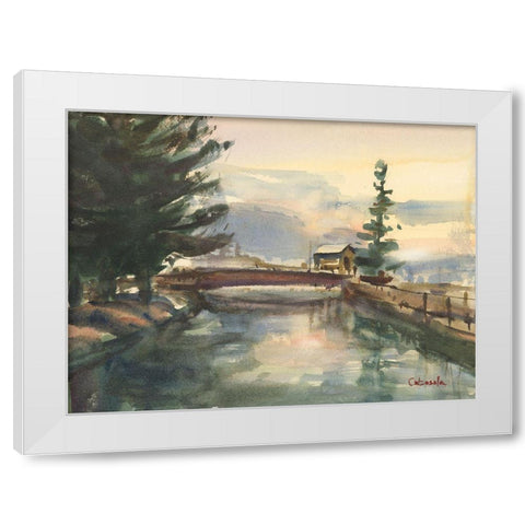 Mill Canal Springfield Massachusetts White Modern Wood Framed Art Print by Calcasola, Stephen