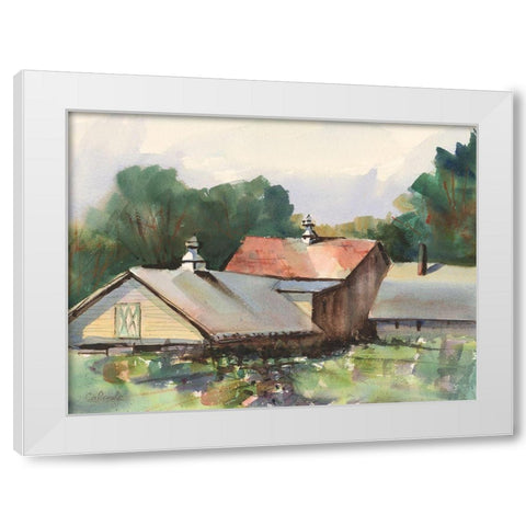 Shaker Barns White Modern Wood Framed Art Print by Calcasola, Stephen