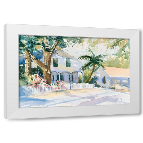 Bermuda Watercolor White Modern Wood Framed Art Print by Calcasola, Stephen