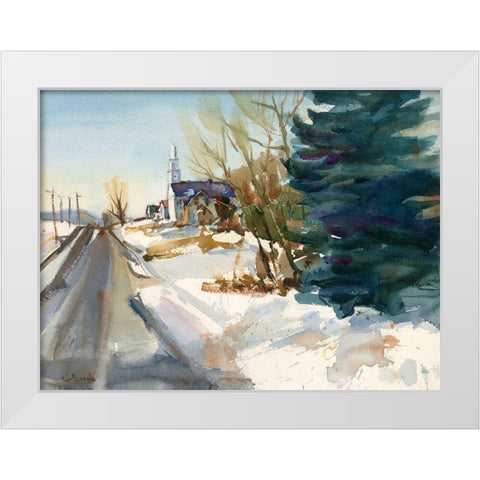 Congregational Church in Winter White Modern Wood Framed Art Print by Calcasola, Stephen