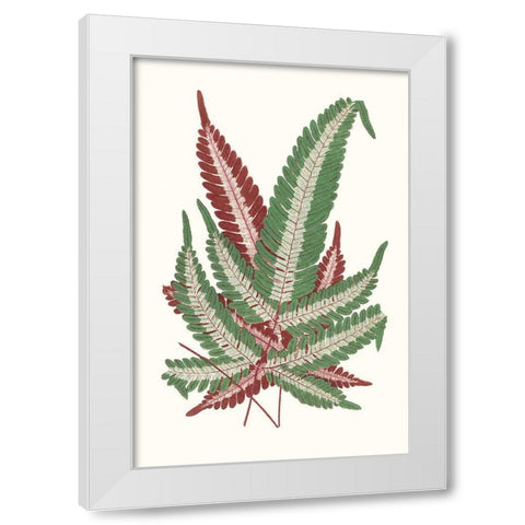 Collected Leaves IV White Modern Wood Framed Art Print by Vision Studio