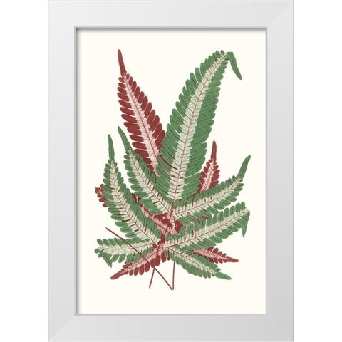 Collected Leaves IV White Modern Wood Framed Art Print by Vision Studio