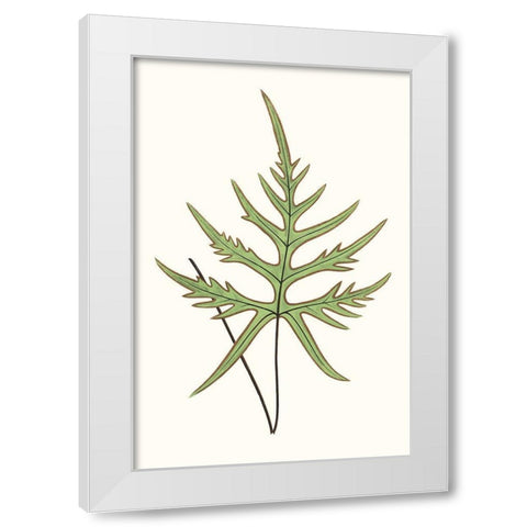 Collected Leaves VIII White Modern Wood Framed Art Print by Vision Studio