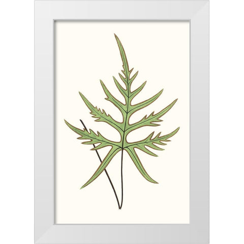 Collected Leaves VIII White Modern Wood Framed Art Print by Vision Studio