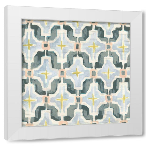 Mesa Tile III White Modern Wood Framed Art Print by Vess, June Erica