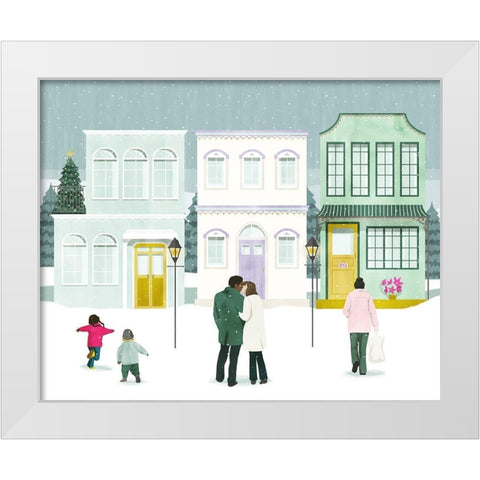 Little Town I White Modern Wood Framed Art Print by Popp, Grace