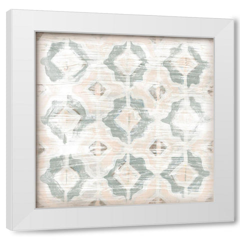 Vintage Blush Tile I White Modern Wood Framed Art Print by Vess, June Erica