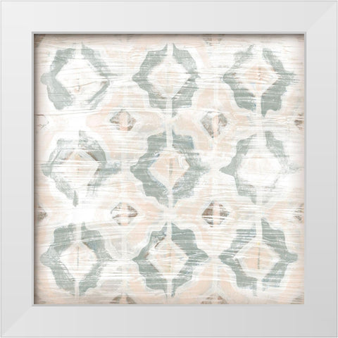 Vintage Blush Tile I White Modern Wood Framed Art Print by Vess, June Erica
