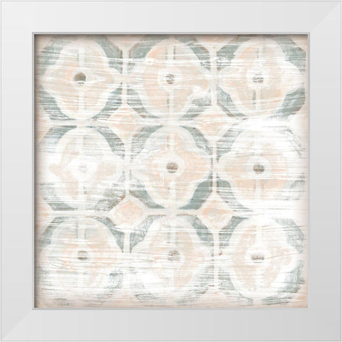 Vintage Blush Tile II White Modern Wood Framed Art Print by Vess, June Erica