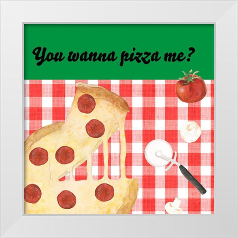 Pizza my Heart II White Modern Wood Framed Art Print by Longley, Alicia