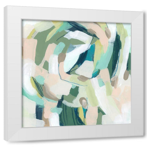 Verdant Matrix II White Modern Wood Framed Art Print by Vess, June Erica