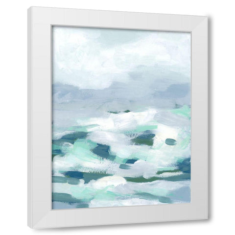 Seafoam Surf I White Modern Wood Framed Art Print by Vess, June Erica