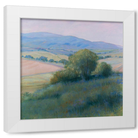 Lavender Hillside II White Modern Wood Framed Art Print by OToole, Tim