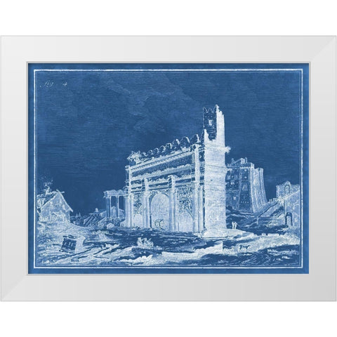 Indigo Antiquities IV White Modern Wood Framed Art Print by Vision Studio