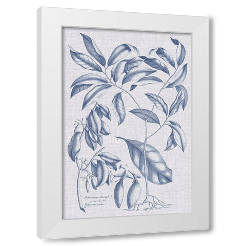 Navy And Linen Botanical I White Modern Wood Framed Art Print by Vision Studio