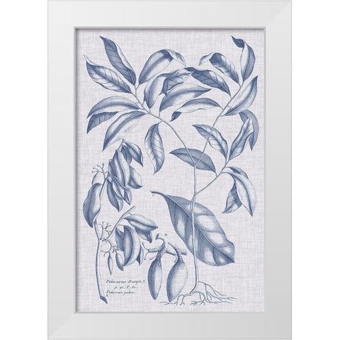 Navy And Linen Botanical I White Modern Wood Framed Art Print by Vision Studio