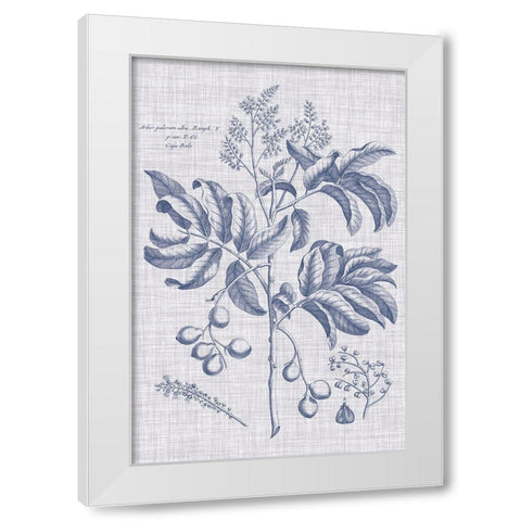 Navy And Linen Botanical IV White Modern Wood Framed Art Print by Vision Studio