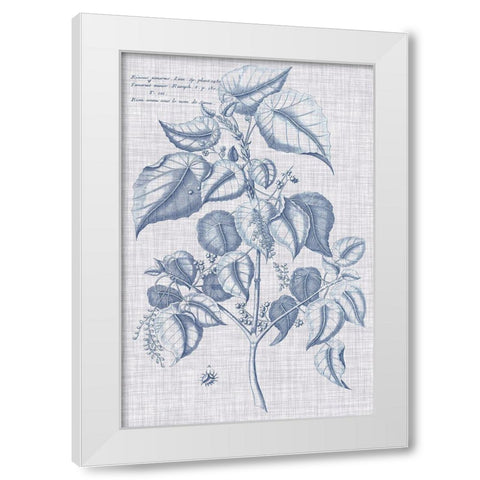 Navy And Linen Botanical VI White Modern Wood Framed Art Print by Vision Studio