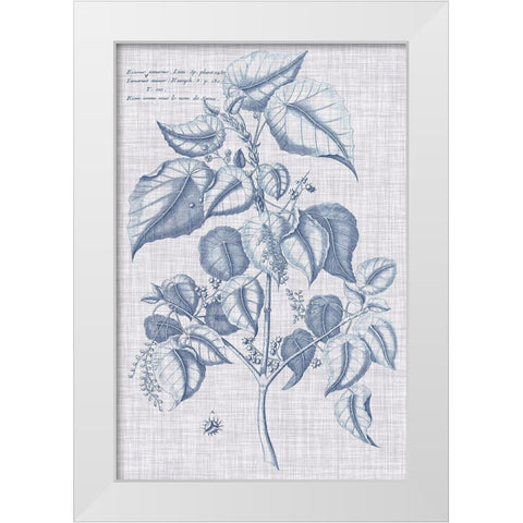Navy And Linen Botanical VI White Modern Wood Framed Art Print by Vision Studio
