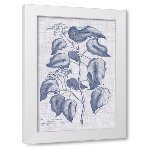 Navy And Linen Botanical VIII White Modern Wood Framed Art Print by Vision Studio