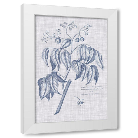 Navy And Linen Botanical IX White Modern Wood Framed Art Print by Vision Studio