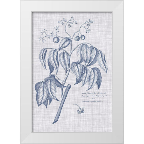 Navy And Linen Botanical IX White Modern Wood Framed Art Print by Vision Studio