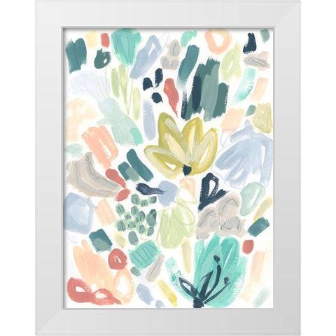 Garden Terrazzo II White Modern Wood Framed Art Print by Vess, June Erica