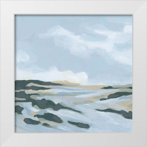 Chambray Coast I White Modern Wood Framed Art Print by Vess, June Erica