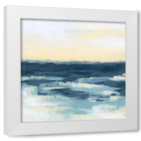Golden Surf I White Modern Wood Framed Art Print by Vess, June Erica