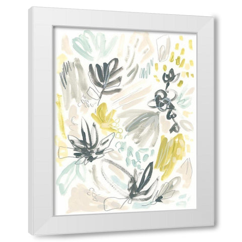 Brush Bloom Jumble I White Modern Wood Framed Art Print by Vess, June Erica