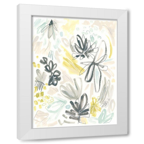 Brush Bloom Jumble II White Modern Wood Framed Art Print by Vess, June Erica