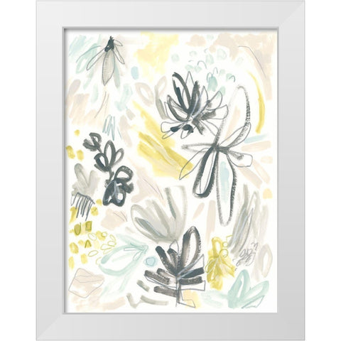 Brush Bloom Jumble II White Modern Wood Framed Art Print by Vess, June Erica