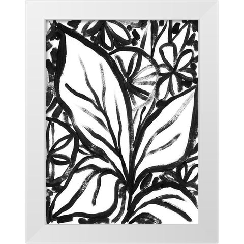 Sumi Garden III White Modern Wood Framed Art Print by Vess, June Erica