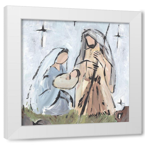 Starry Nativity I White Modern Wood Framed Art Print by Warren, Annie