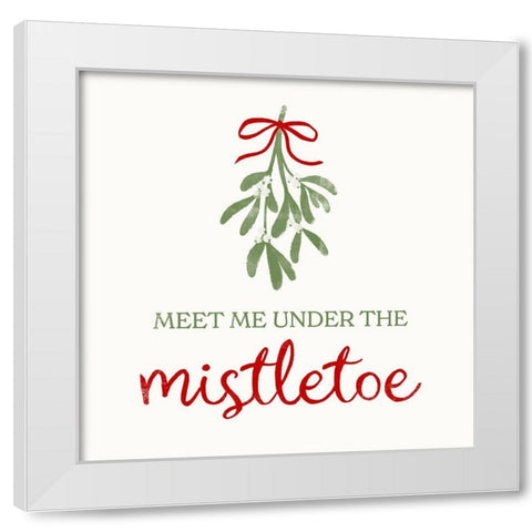 Mistletoe Wishes I White Modern Wood Framed Art Print by Barnes, Victoria