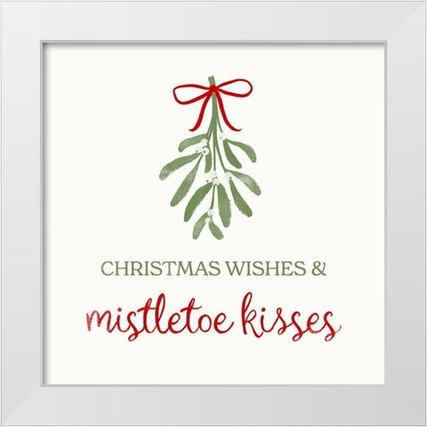 Mistletoe Wishes II White Modern Wood Framed Art Print by Barnes, Victoria