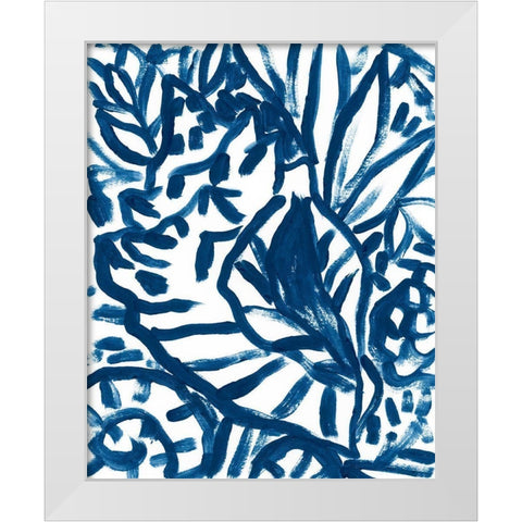 Brushy Beach Batik I White Modern Wood Framed Art Print by Vess, June Erica