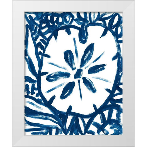 Brushy Beach Batik II White Modern Wood Framed Art Print by Vess, June Erica