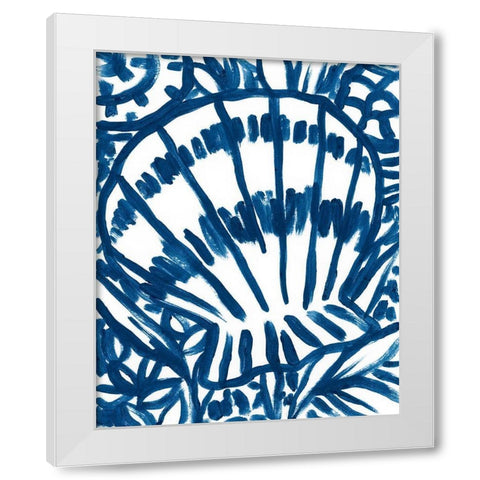 Brushy Beach Batik IV White Modern Wood Framed Art Print by Vess, June Erica