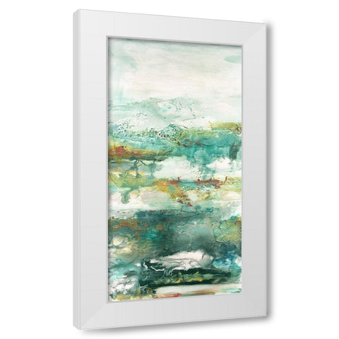 Embellished Emerald Vision I White Modern Wood Framed Art Print by Bramma, Lila