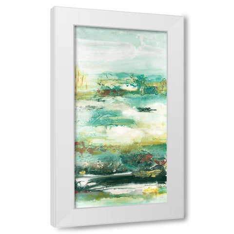 Embellished Emerald Vision II White Modern Wood Framed Art Print by Bramma, Lila