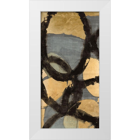 Gilded Links I White Modern Wood Framed Art Print by Goldberger, Jennifer