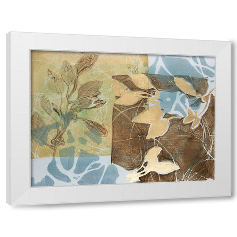 Embellished Leaf Inclusion II White Modern Wood Framed Art Print by Goldberger, Jennifer